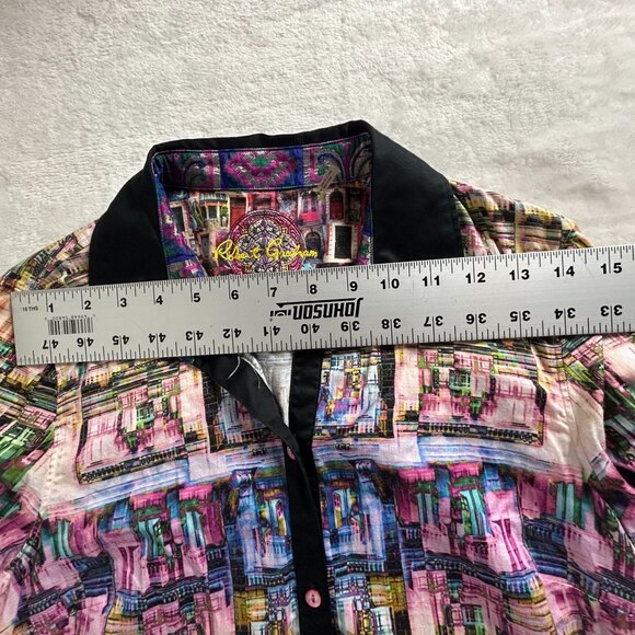 Robert Graham Womens Classic Fit Multicolor Abstract Cotton Button-Up Shir Small - Picture 7 of 9